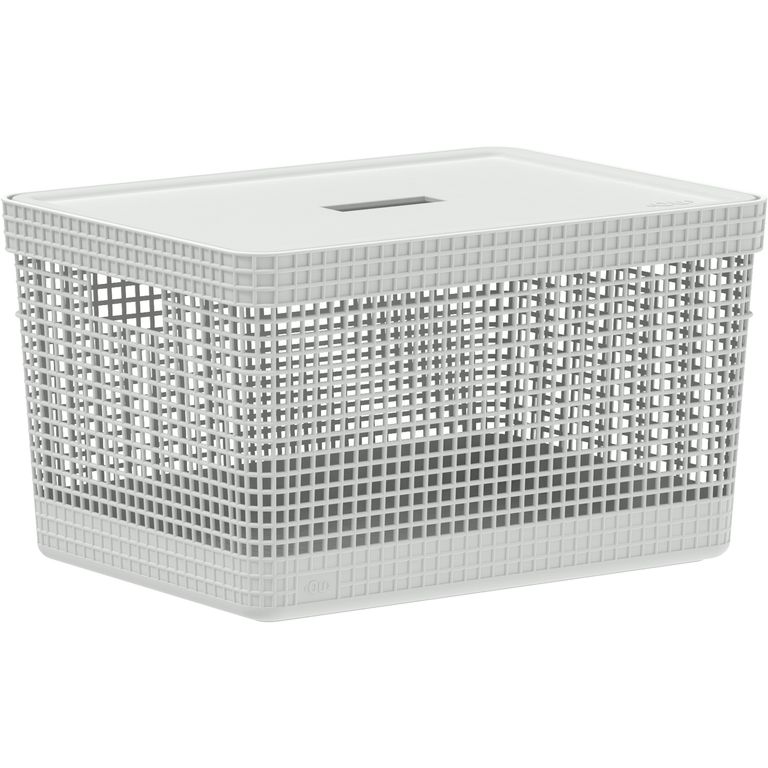 Cesta Grid con Tapa 20 l Blanco