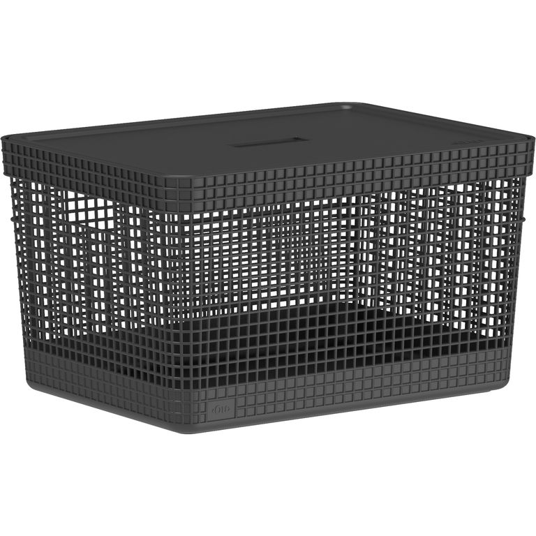 Cesta Grid con tapa 20 l negro