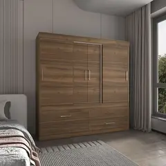 TUHOME - Clóset Allegro 4 Puerta(s) 5 Repisa(s) 180x180x70.9 cm Gales
