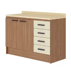 VEKKAHOME - Mueble De Cocina Base Mia 120 cm Beige