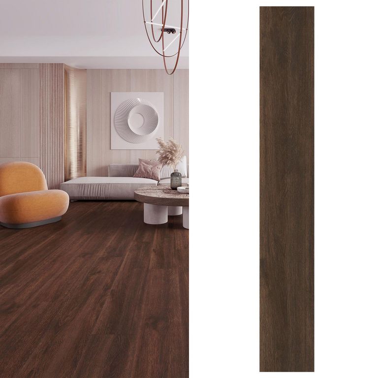 Piso Vinílico 5 mm 18.3x121.9 cm Lignum Café 2.23 m2