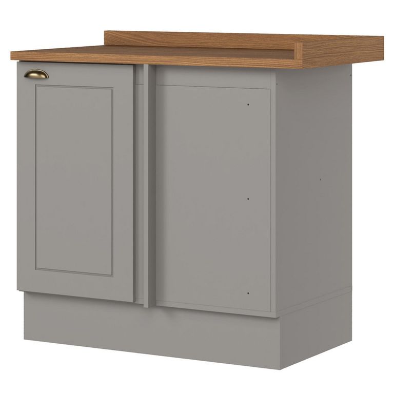Mueble Base Esquinero Gris Americana