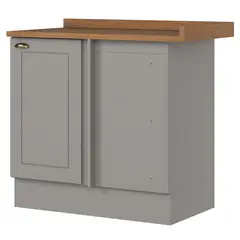 HOME MOBILI - Mueble Base Esquinero Gris Americana