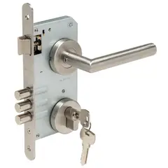 ODIS - Set Cerradura de Acceso Acceso Manilla Embutida Plata