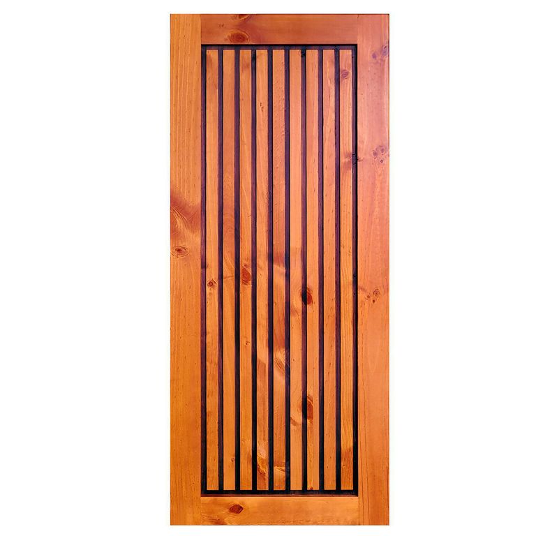 Puerta Corredera Madera pino radiata 80x200 cm Tomas Corredera Castaño