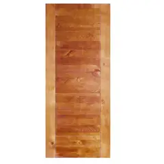 HOLZTEK - Puerta Exterior Madera Pino Radiata 7 Paneles Castaño