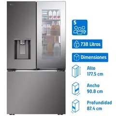 LG - Refrigerador French Door No Frost 738 Litros GM89SXD
