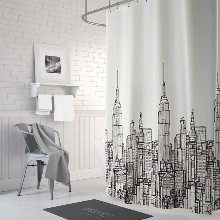 Cortina De baño 180x180 cm Gris