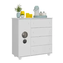 KIDSCOOL - Cómoda Top Baby 4 Cajón(es) Top Baby 94.5x94x42.5 cm Blanco