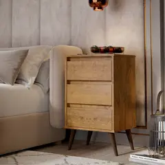 ONESSTA - Velador 3 Cajón(es) Wood 43.5x71x36 cm Freijo