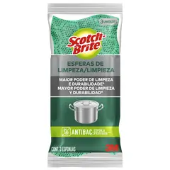 SCOTCH BRITE - Pack de Esponjas Esferas para Limpieza 3 Unidades