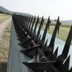 HOGA - Pack 10 Puntas Reja Tiburón Estrella Negra 10 cm 1,25 m