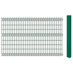 HOGA - Pack 10 Rejas Alambre + Poste Acero Galvanizado 2.5x1.83 metros Verde