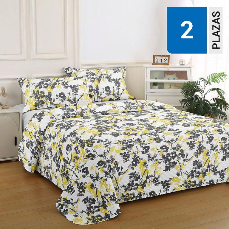 ILLUSIONS Quilt 2 plazas Bruselas Amarillo
