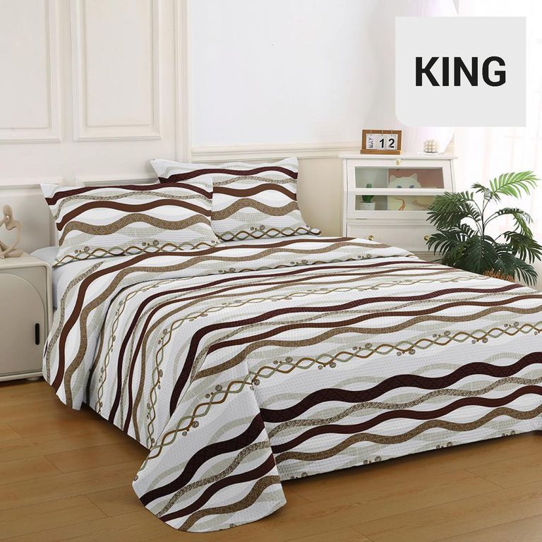 ILLUSIONS Quilt King Bruselas Café