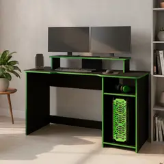 TUHOME - Escritorio Huni Wengue y Verde 136x90.5x60 cm