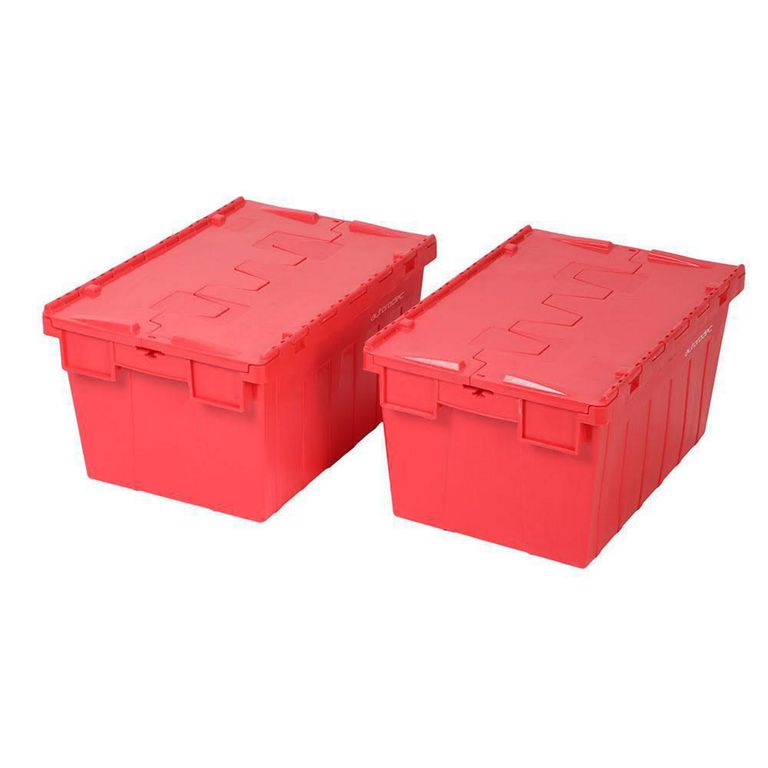 Pack de 2 Cajas Logísticas Abisagradas 60x31.5x40 cm 56 l Rojo