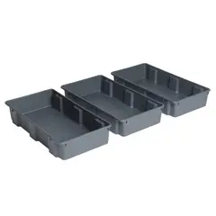 AUTORODEC - Pack de 3 cajas 73x14x39 cm 32 l Grafito