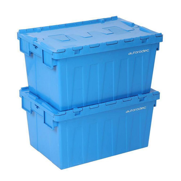 Pack de 2 Cajas Logísticas Abisagradas 60x31.5x40 cm 56 l Azul