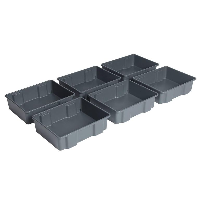 Pack de 6 cajas 39x14x48 cm 20 l Grafito