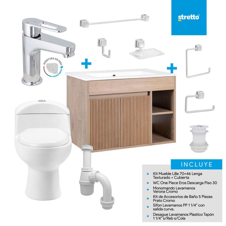 Sala de Baño 30,5 cm 4.8 l Lille 70 Lenga Texturado