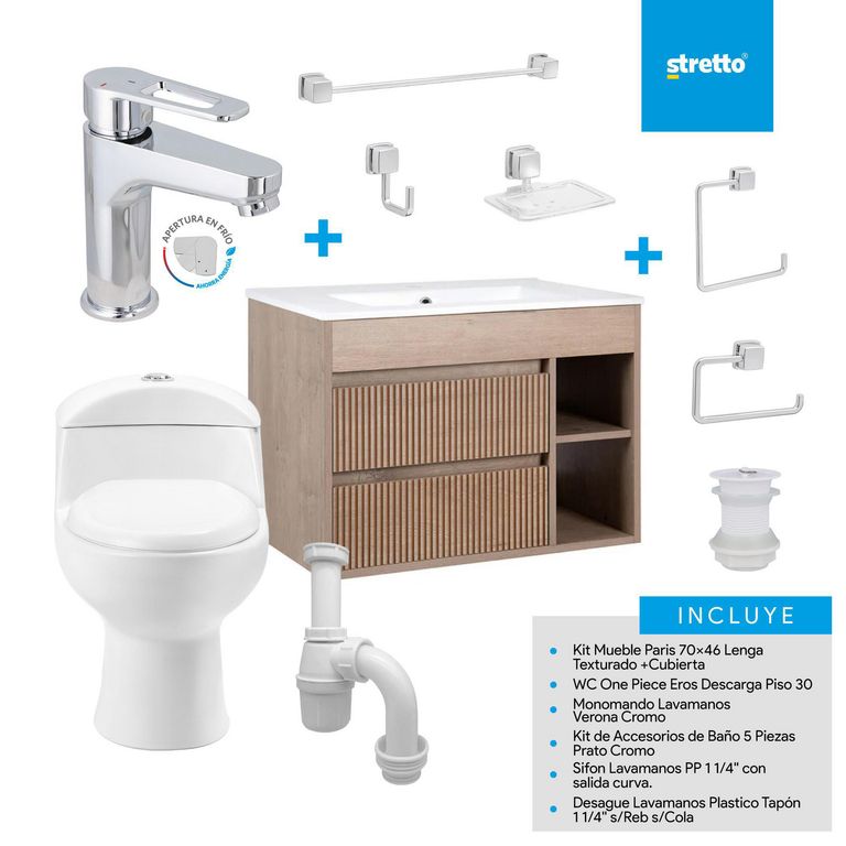 Sala de Baño 30,5 cm 4.8 l Paris 70 Lenga Texturado