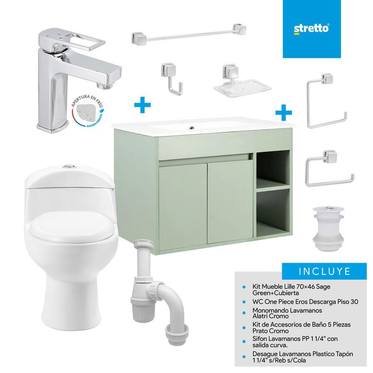 Sala de Baño 30,5 cm 4.8 l Lille 70 Sage Green
