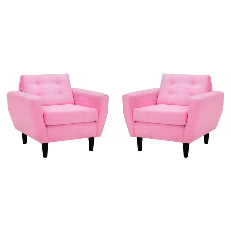 Set de 2 sillones 1 cuerpo BOTE 1C 95x80x83 cm Rosado