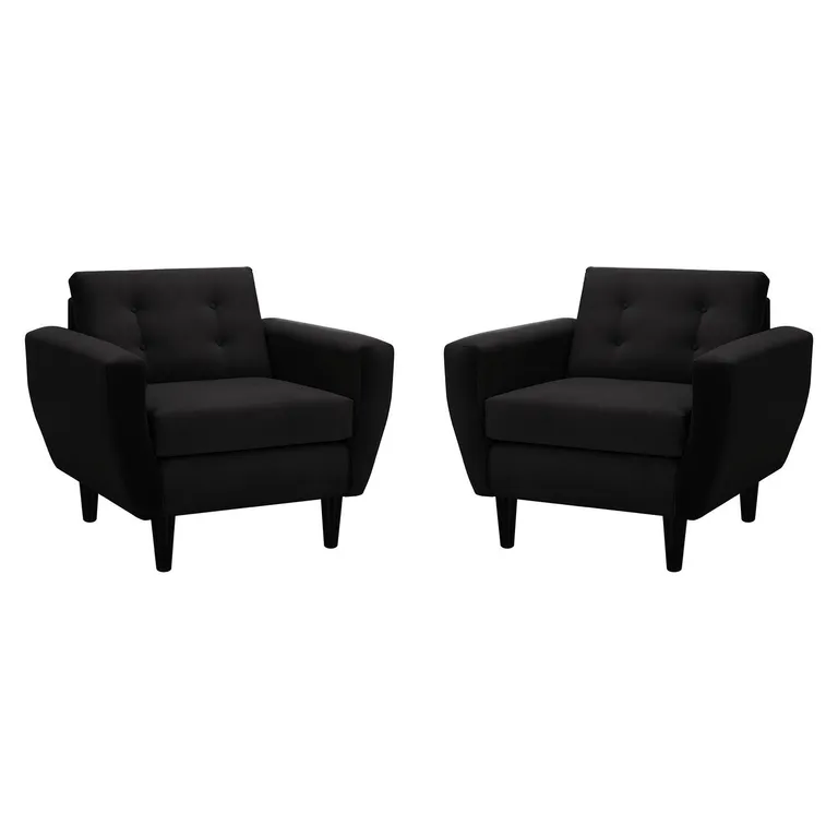 Set de 2 sillones 1 cuerpo BOTE 1C 95x80x83 cm Negro