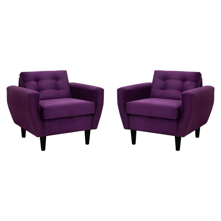 Set de 2 sillones 1 cuerpo BOTE 1C 95x80x83 cm Morado
