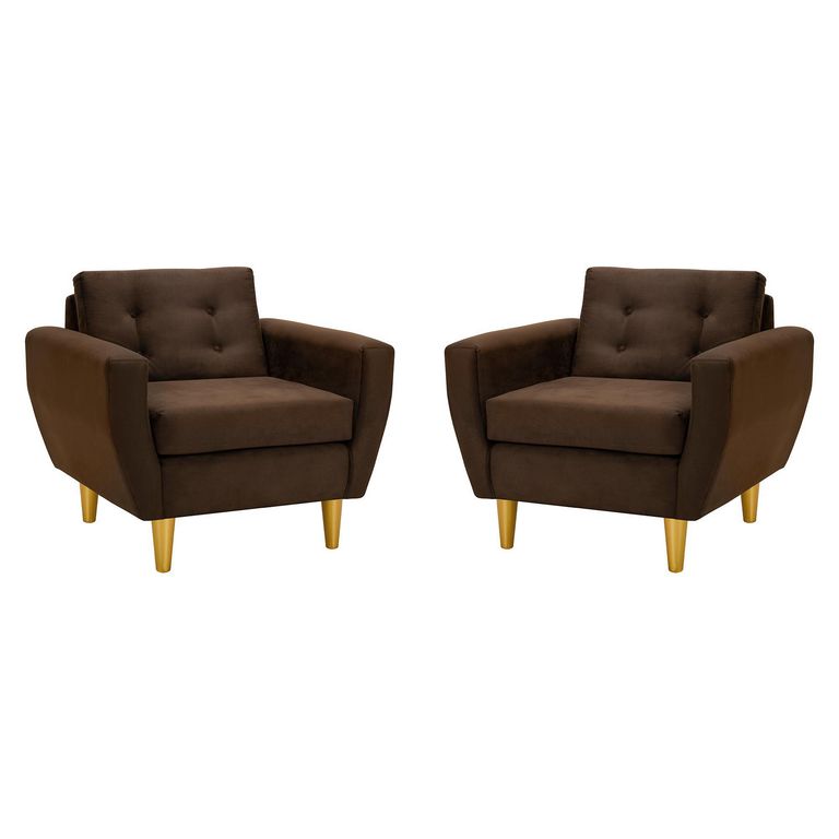 Set de 2 sillones 1 cuerpo BOTE 1C 95x80x83 cm Café
