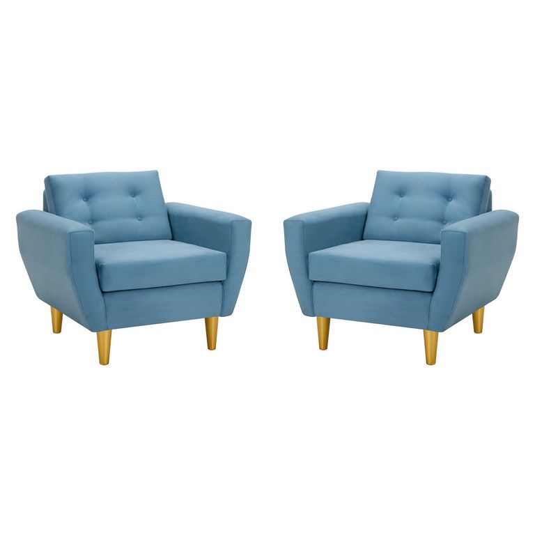 Set de 2 sillones 1 cuerpo BOTE 1C 95x80x83 cm Azul