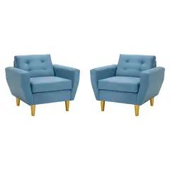 BODEVIR - Set de 2 sillones 1 cuerpo BOTE 1C 95x80x83 cm Azul