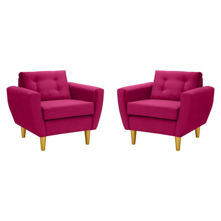 Set de 2 sillones 1 cuerpo BOTE 1C 95x80x83 cm Rojo