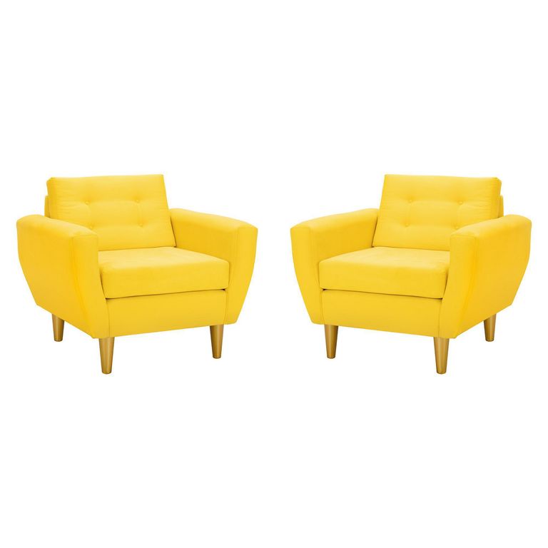Set de 2 sillones 1 cuerpo BOTE 1C 95x80x83 cm Amarillo