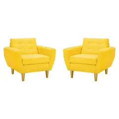 BODEVIR - Set de 2 sillones 1 cuerpo BOTE 1C 95x80x83 cm Amarillo