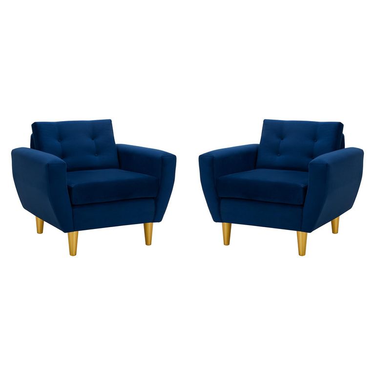 Set de 2 sillones 1 cuerpo BOTE 1C 95x80x83 cm Azul