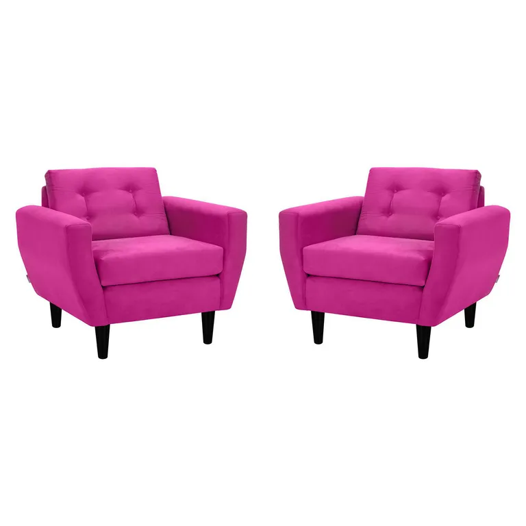 Set de 2 sillones 1 cuerpo BOTE 1C 95x80x83 cm Rosado