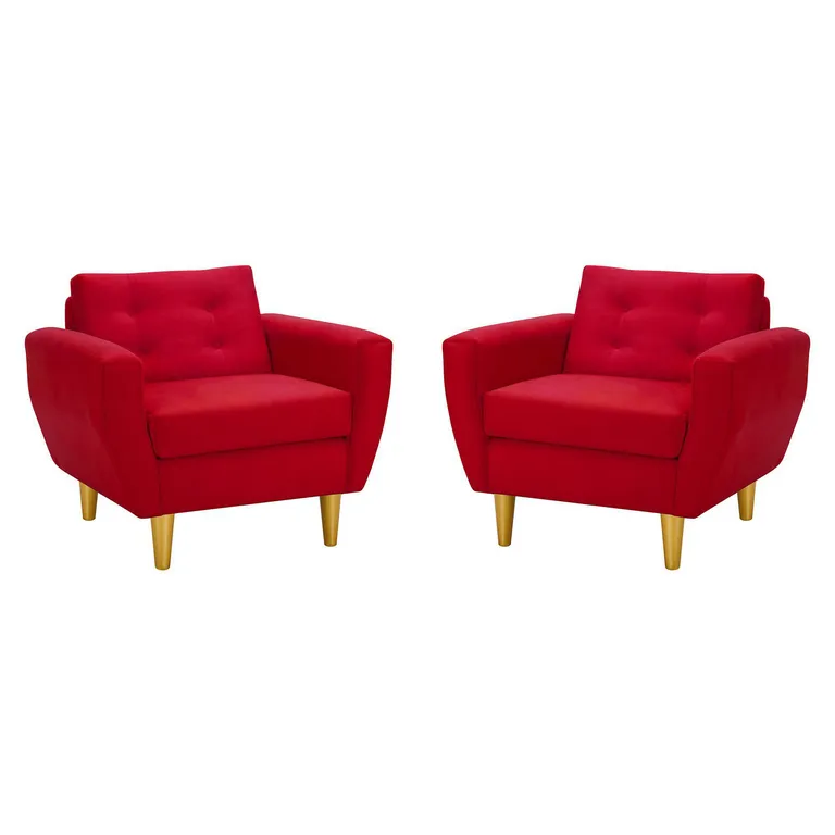 Set de 2 sillones 1 cuerpo BOTE 1C 95x80x83 cm Rojo