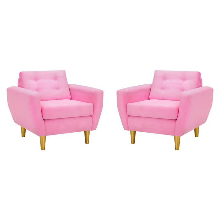 Set de 2 sillones 1 cuerpo BOTE 1C 95x80x83 cm Rosado