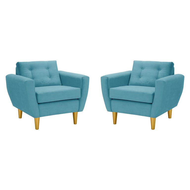 Set de 2 sillones 1 cuerpo BOTE 1C 95x80x83 cm Azul