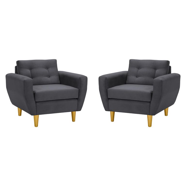 Set de 2 sillones 1 cuerpo BOTE 1C 95x80x83 cm Gris