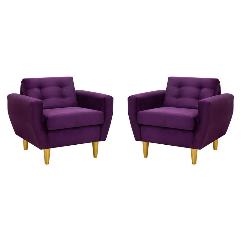 Set de 2 sillones 1 cuerpo BOTE 1C 95x80x83 cm Morado