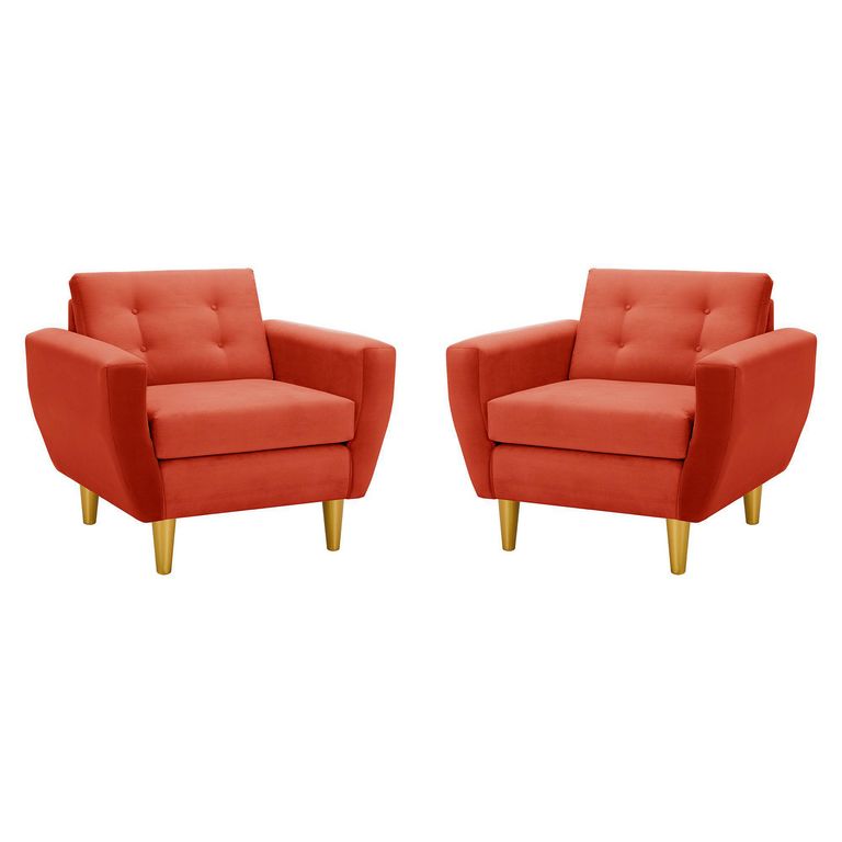 Set de 2 sillones 1 cuerpo BOTE 1C 95x80x83 cm Naranjo