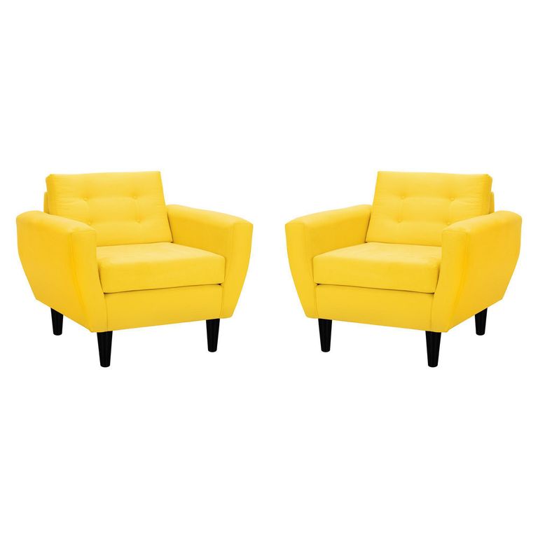 Set de 2 sillones 1 cuerpo BOTE 1C 95x80x83 cm Amarillo