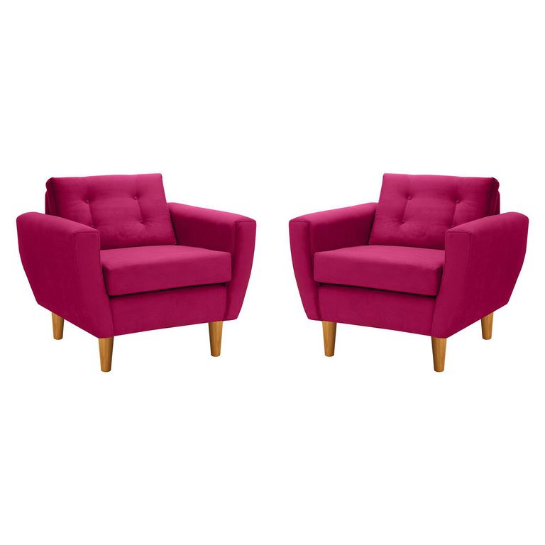 Set de 2 sillones 1 cuerpo BOTE 1C 95x80x83 cm Rojo