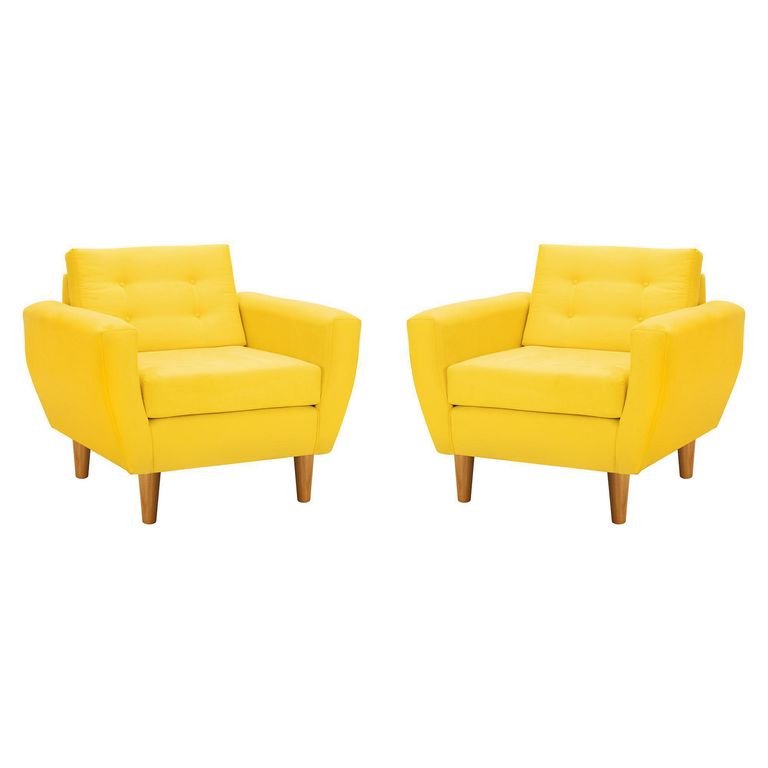 Set de 2 sillones 1 cuerpo BOTE 1C 95x80x83 cm Amarillo