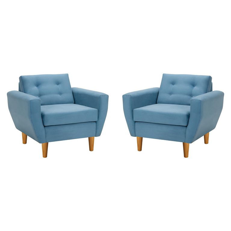 Set de 2 sillones 1 cuerpo BOTE 1C 95x80x83 cm Azul