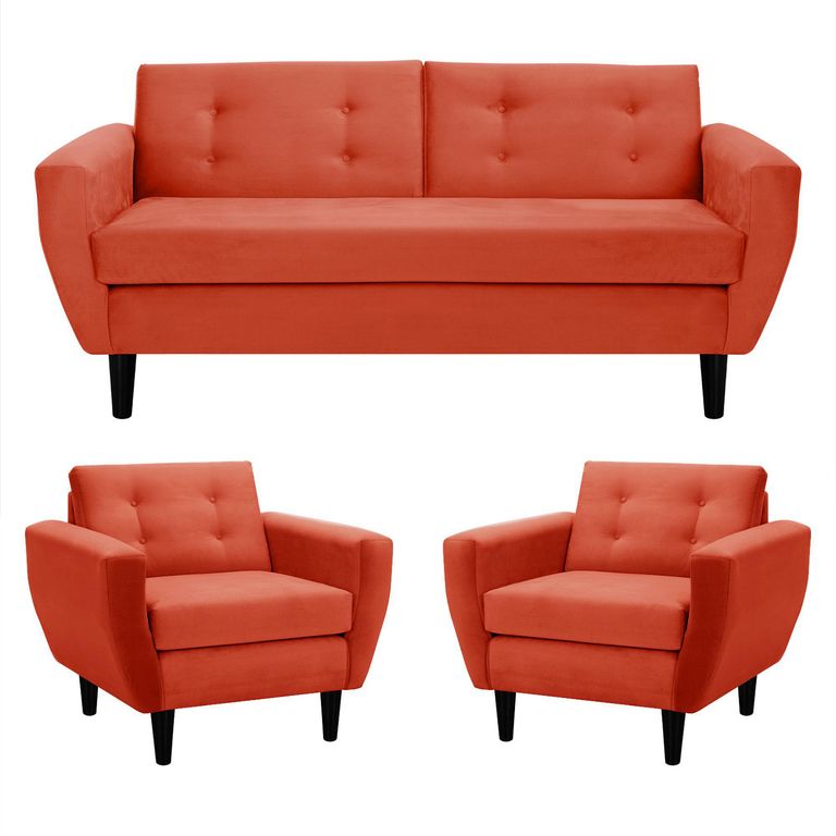 Living 3 cuerpos Bote 185x80x83 cm Naranjo