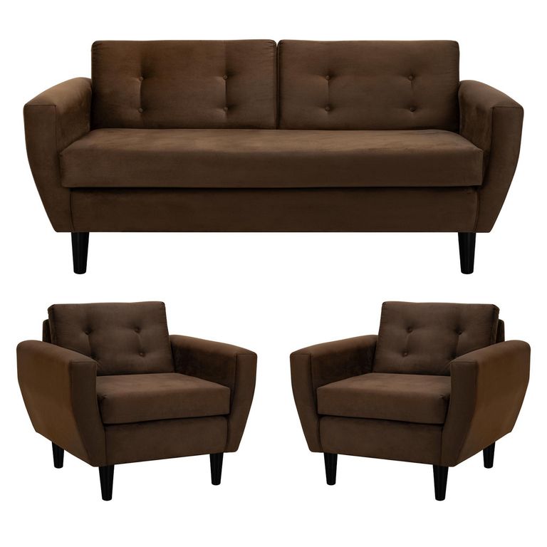 BODEVIR Living 3 cuerpos Bote 185x80x83 cm Café